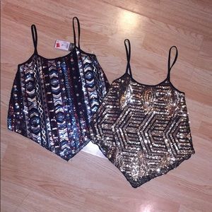 😍*CUTE* LOT SEQUIN Rue21 Tanks!! NWT